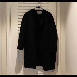 Black Everlane cocoon style pea coat